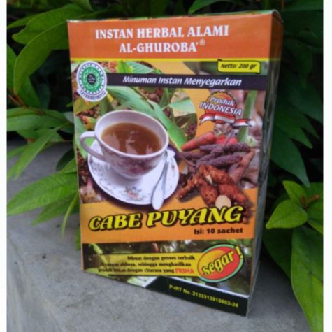 

Minuman Tradisional Cabe Puyang Bubuk Instan 200gr isi 10sct Al Ghuroba