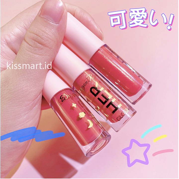 HER Glitter Lipstik Liquid Lip Glow Cair 8 Warna Dragon Ranee Waterproof Lipstick XX035