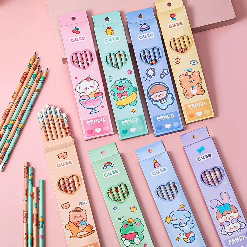 SET 6 PCS Pensil Unicorn Alat Tulis Cewek Lucu Anak Sekolah HB Pony