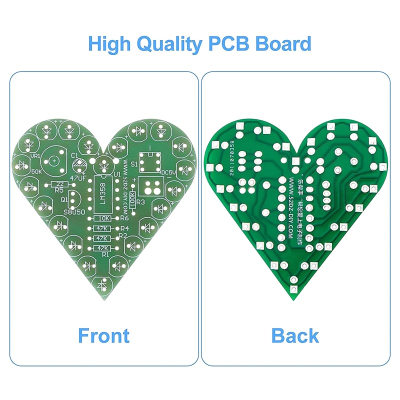 Vivi Lampu LED Elektronik Bentuk Hati DIY Untuk Belajar