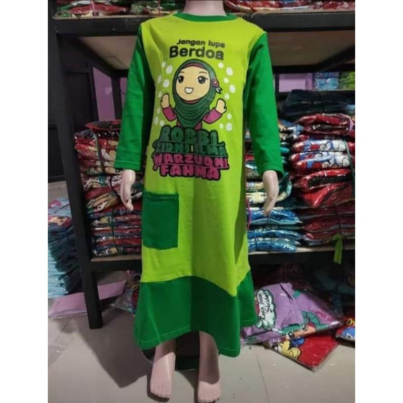 Gamis anak karakter / setelan celana muslim
