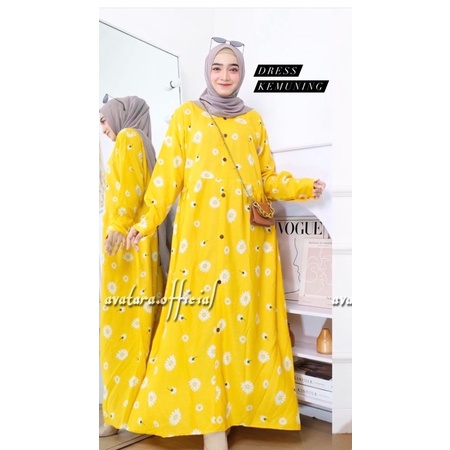 DRESS WANITA MUSLIM /GAMIS WANITA LENGAN  PANJANG /DRESS KOMBINASI /GAMIS MUSLIM HOMEY DRESS