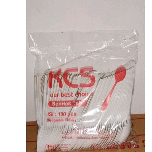 Sendok Teh Plastik Putih KCS 100pcs / Sendok Plastik Teh Putih KCS 100pcs / Sendok Teh Doff KCS 100p
