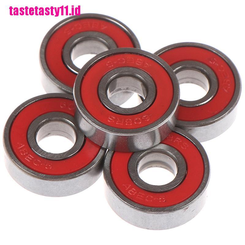 5 Pcs Bantalan Bola Segel ABEC-5 608-RS Warna Merah Untuk Skateboard