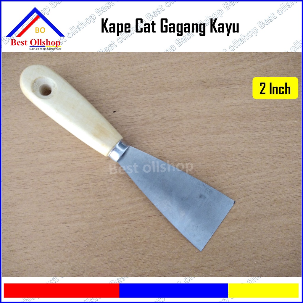 Kapi Cat Gagang Kayu / Kape Cat Spatula Gagang Kayu 1.5 - 2 - 2.5 - 3 Inch