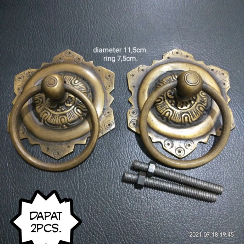 HANDLE PINTU RUMAH ANTIK diameter 11,5cm.