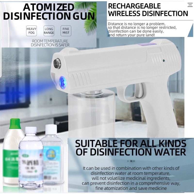 Nano Spray Gun Disinfenctant Wireless UV Sterilizer Gun Portable Atomizer Fogging Gun New Gen 12