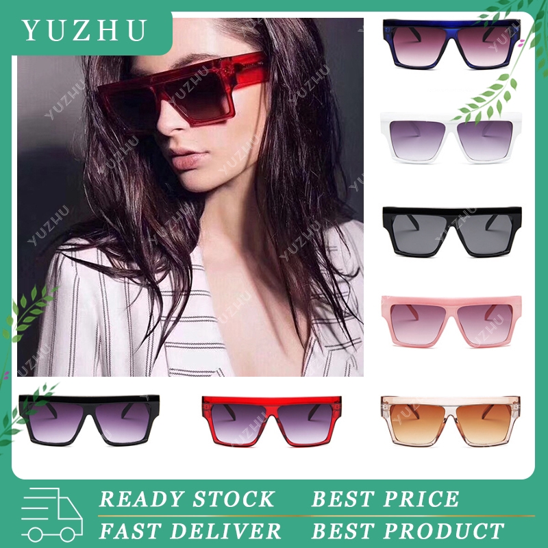 (YUZHU) Ready Stock Kacamata Wanita Fashion Trend  Frame Besar Kacamata Hitam