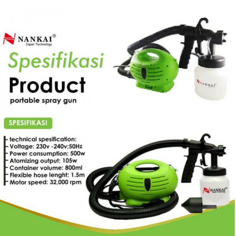 Nankai Portable Spray Gun Atau Mini Compresor Portable Spray Gun Spray Gun Elektrik Alat Semprot Cat Elektrik