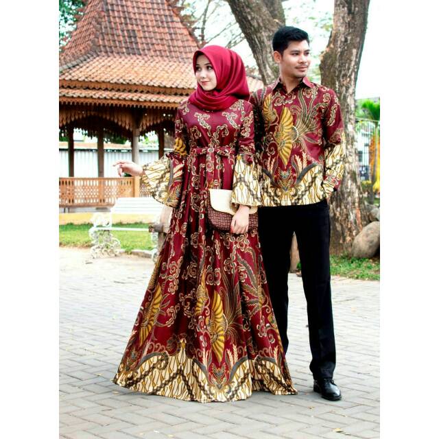 Couple Gamis Batik Semi sutra High Quality Original Batik Pekalongan