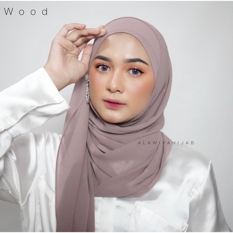 PASHMINA PANJANG EXCLUSIVE ALAWIYAHIJAB 185x75 cm-Wood