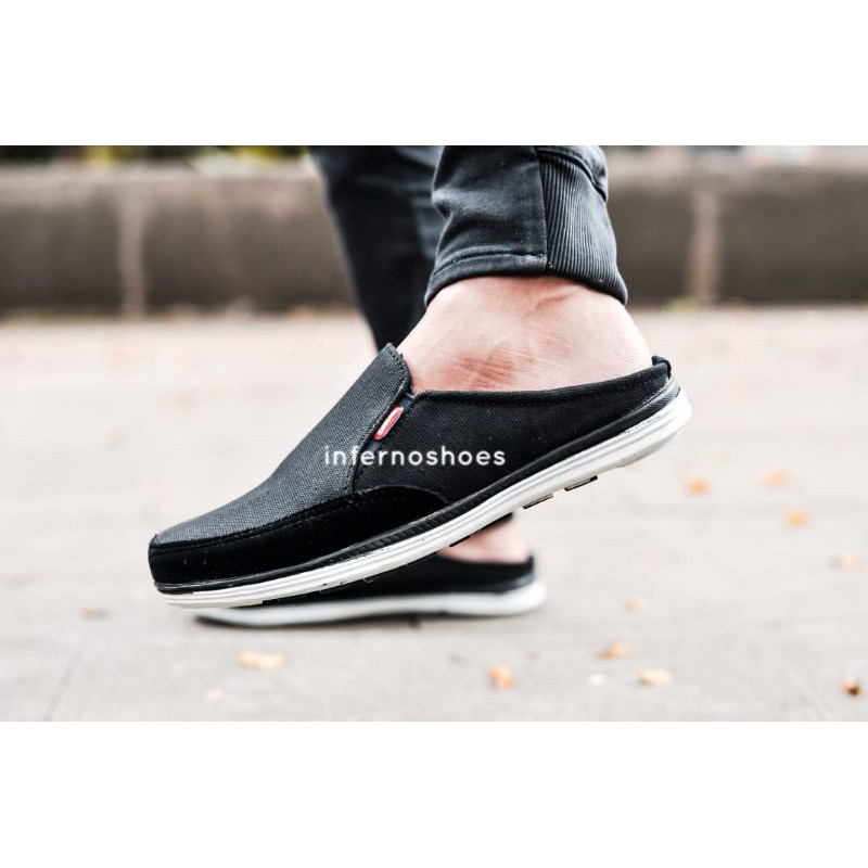 Sepatu Casual Slip On Pria Bustong Suede Kanvas