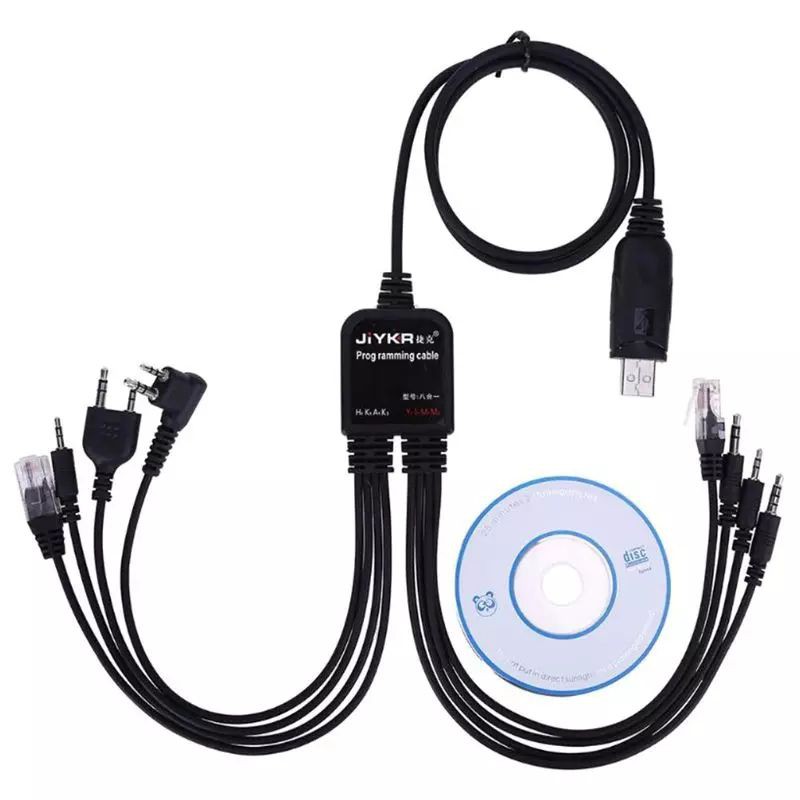 USB Kabel programming 8 IN 1 Pemrograman data untuk Radio Baofeng Motorola Kenwood TYT Icom Yaesu Alinco