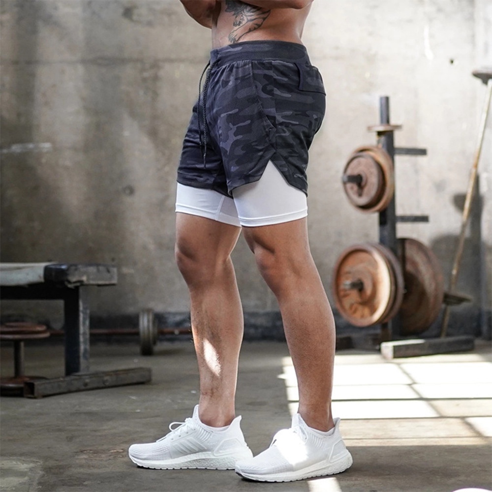 Celana Pendek Olahraga Legging Sport Pria Running Gym Fitness-4