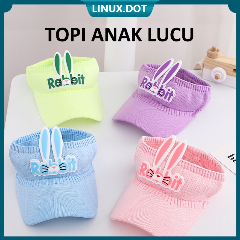 Topi Anak Rajut  Topi Baseball Visor Pantai Sunshade Lucu Motif Rabbit Anti Uv Topi Sport