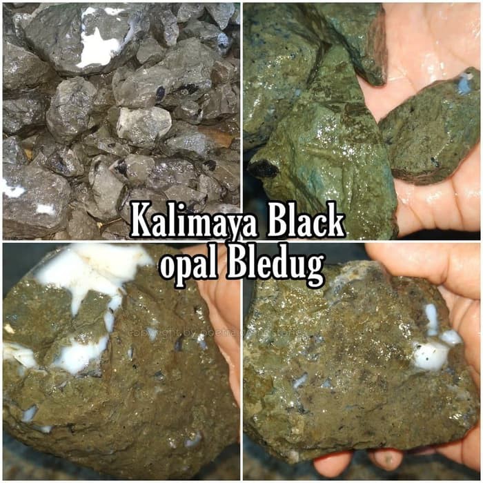 ASLI Bahan Batu Black Opal Kalimaya Bledug Boulder MAJA BANTEN Bakat Jarong