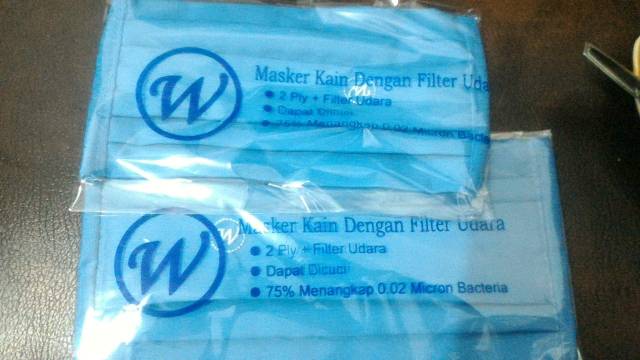 Masker Kain Oxford 2ply dgn filter udara