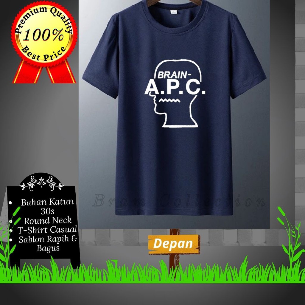 Baju Kaos Tshirt Distro Premium Quality Brain APC Unisex Pria Wanita