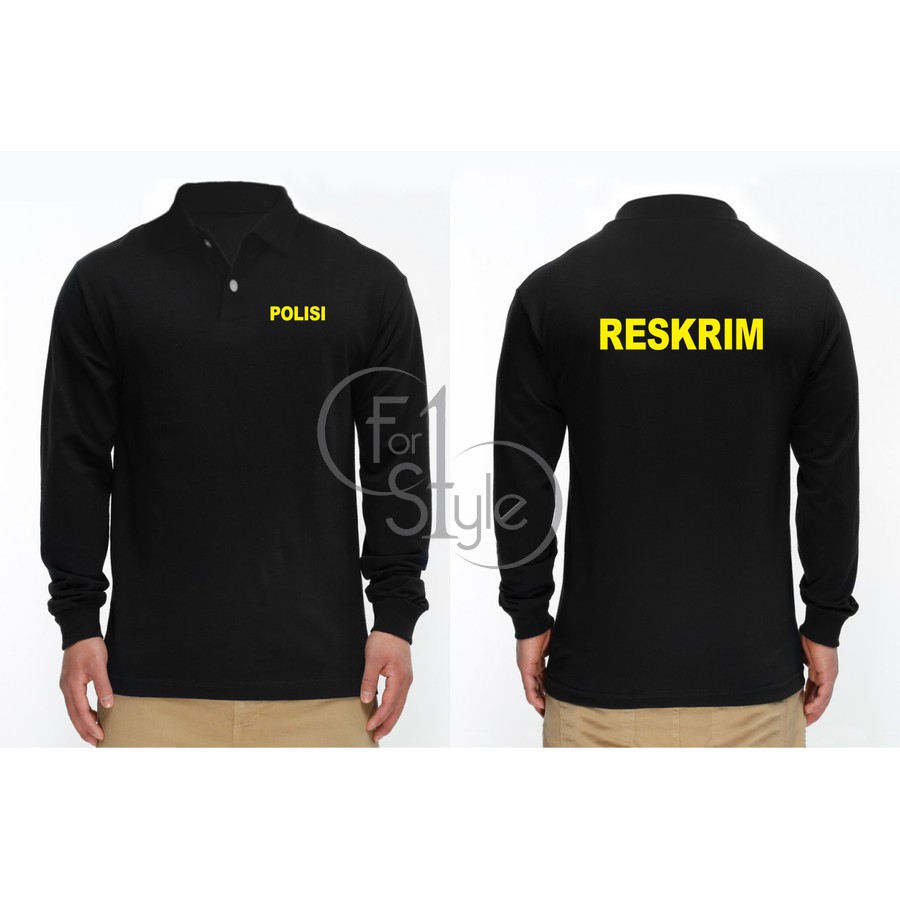 T-SHIRT KAOS POLISI SAT RESKRIM LENGAN PANJANG BERKERAH - polo panjang POLISI SAT RESKRIM