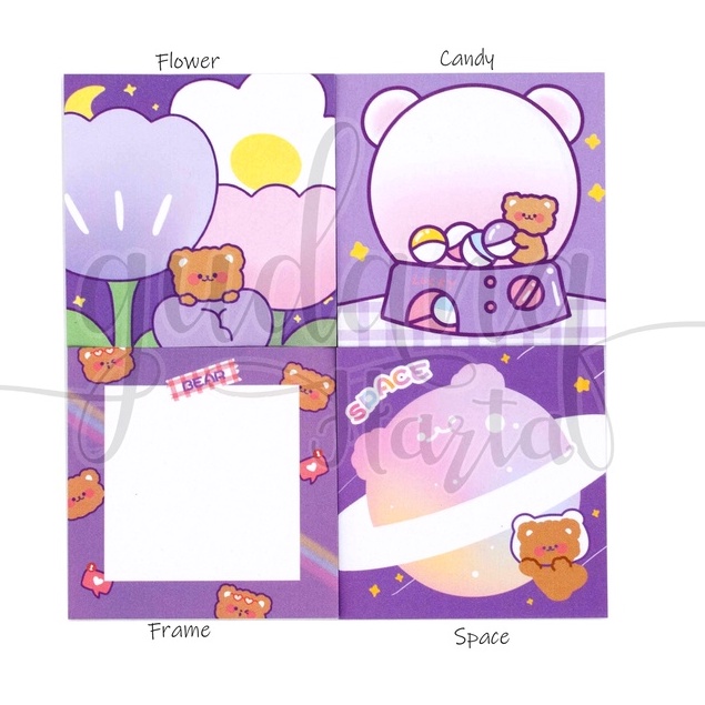 

GCC Sticky Notes Purple Bear Series Notes Motif Seri BeruangUngu GCC 301179