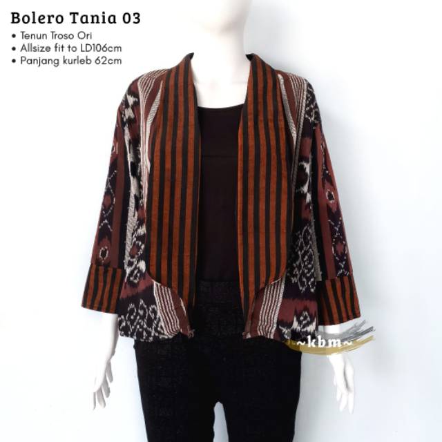 Atasan Bolero tania Misa ori tenun troso bolero kerja outer lengan