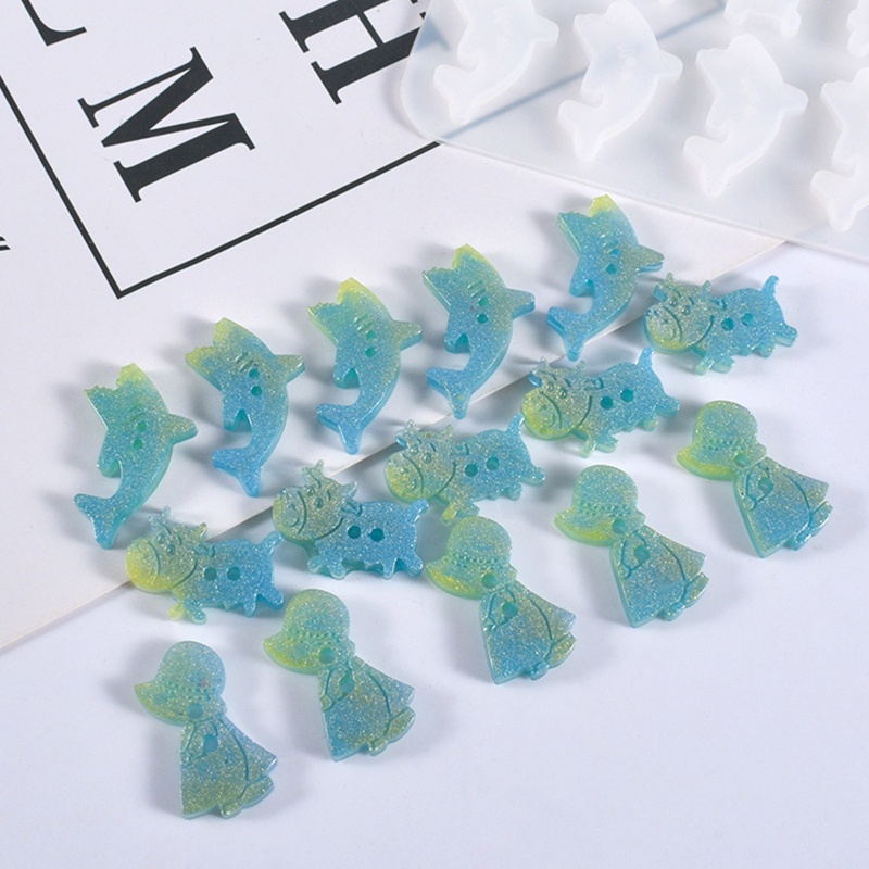 Siy Cetakan Resin Bahan Silikon Bentuk Kancing Untuk Gantungan Kunciperhiasan