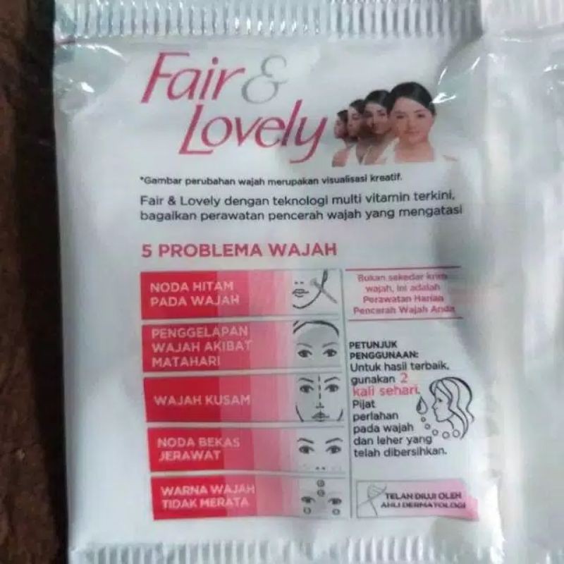 FAIR LOVELY SACHET ECER KRIM PENCERAH HARIAN ABCD