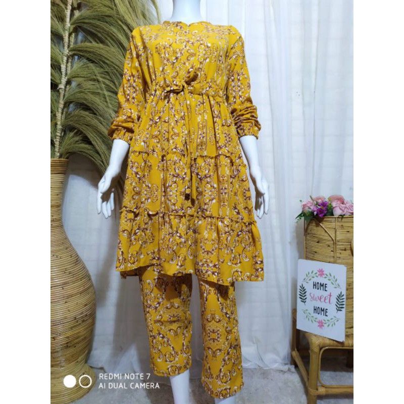 SET LONG TUNIK MONALISA/SET TUNIK TERBARU