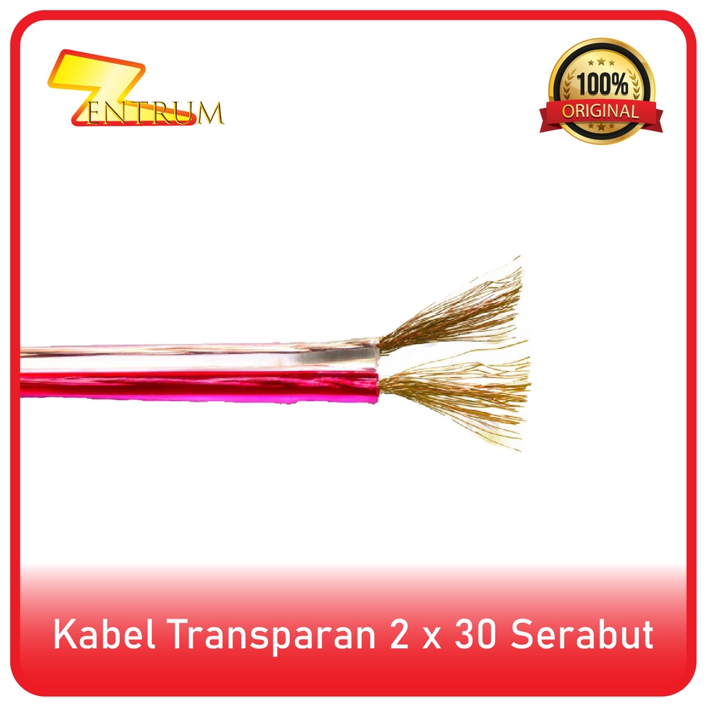 Kabel Listrik Transparan  2 x 30 SERABUT (15 Yard) BAHAN SUPER