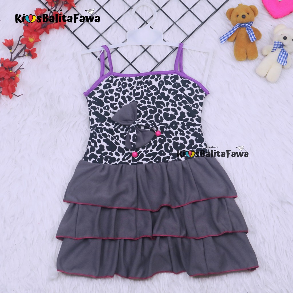 Dress Valerie uk 3-4 Tahun / Dres Anak Perempuan Murah Motif Lucu Bahan Adem Baju Cewek Flower Polos