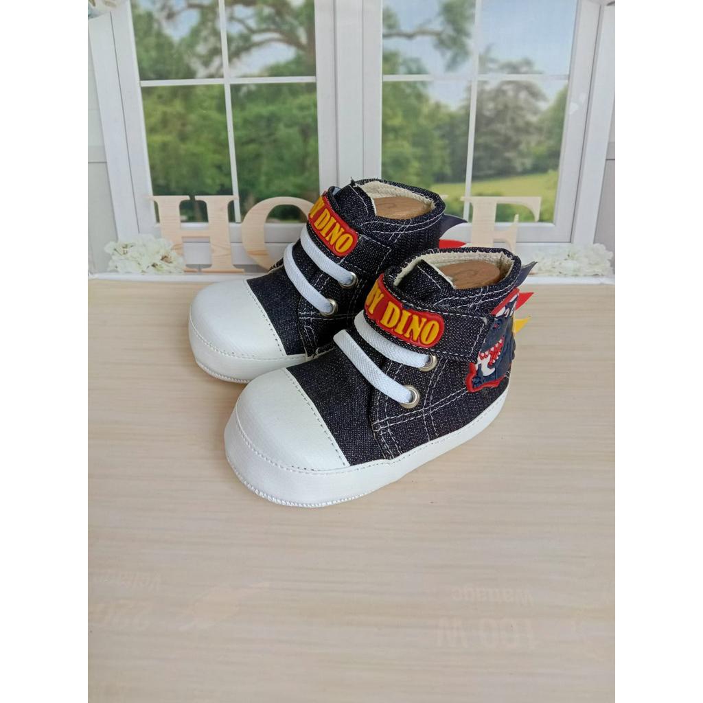 Sepatu Bayi Laki-Laki Prewalkers 0-12 Bulan Terbaru Model Dinosaurus/ Sepatu Bayi Murah