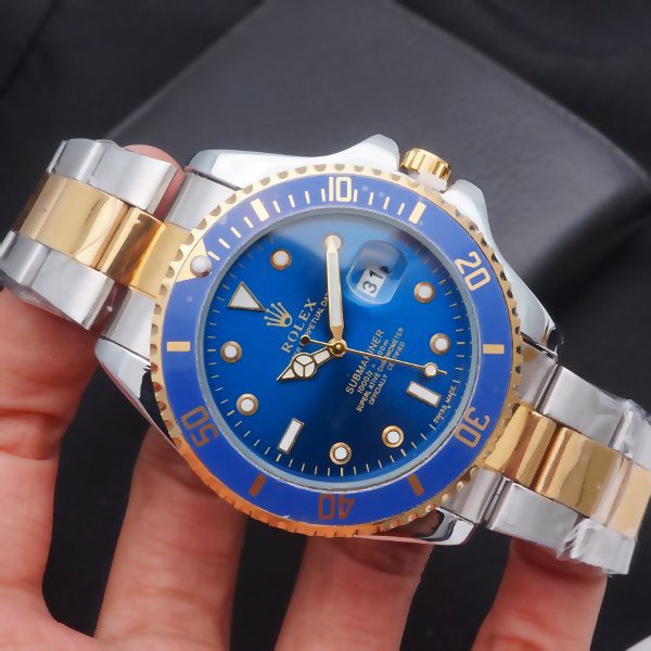 Jam Tangan Pria Rolex Elegan Blue Dial Plat Biru
