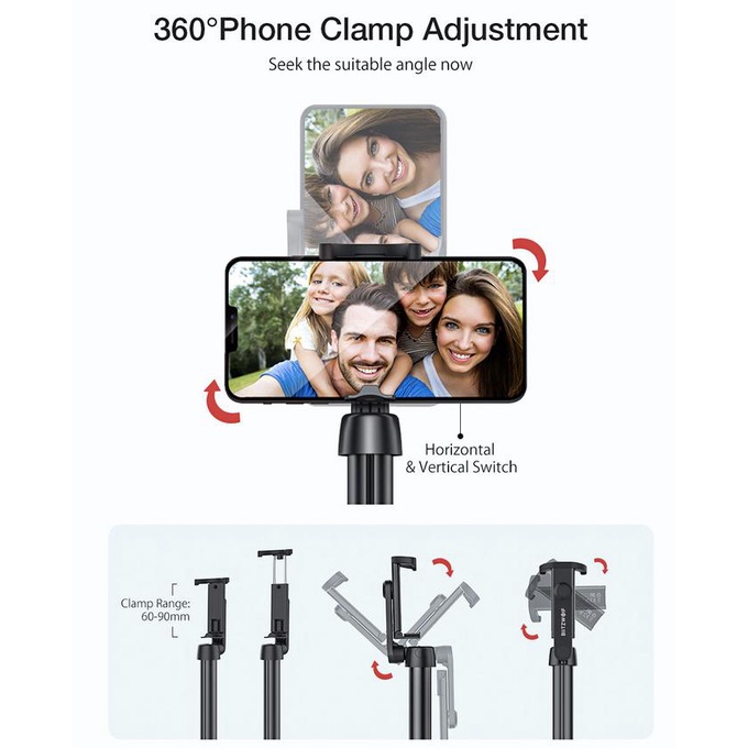 BlitzWolf BW BS10 Plus Tongsis Selfie Stick Tripod Remote Bluetooth