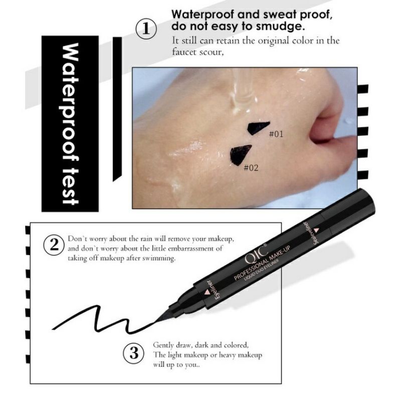 Eyeliner 2in1 Eyeliner Stamp Eyeliner Wing Liquid Waterproof ORIGINAL