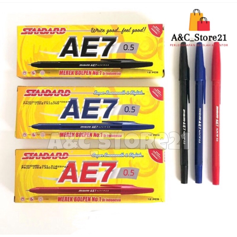 

PULPEN STANDAR AE7 0.5mm 3 VARIAN WARNA