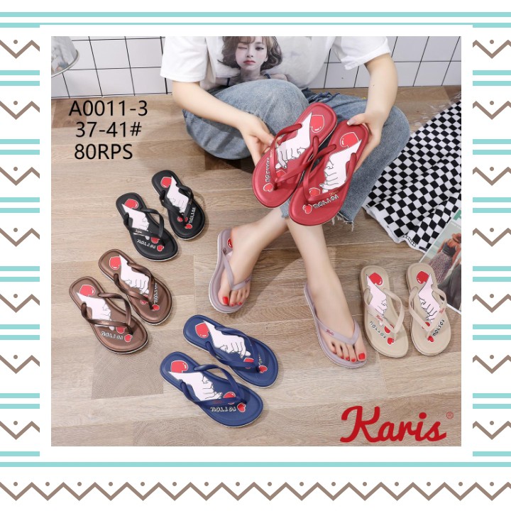 SANDAL FLAT WANITA KASUAL NYAMAN DAN MODIS A0011-3 KARIS 37-41