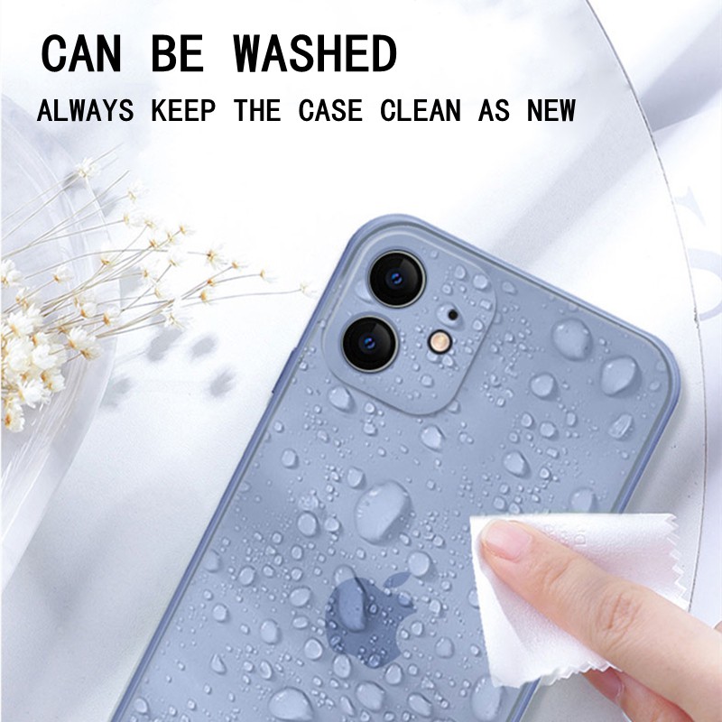 [Free lanyard] Soft Case Bahan Silikon Untuk Square Case Iphone 6 6s 7 8 Plus Case iPhone X XS XR XS MAX