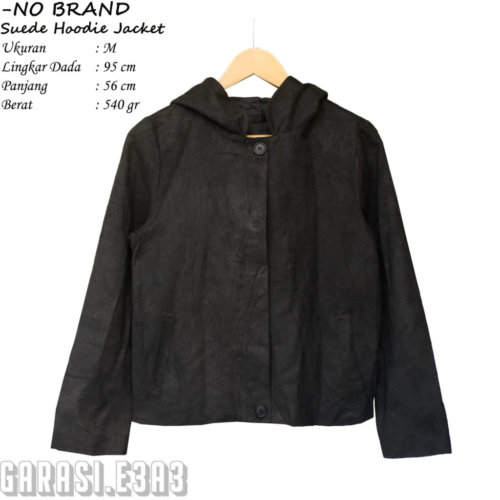 Jaket Suede Beludru Hoodie Preloved Kolpri