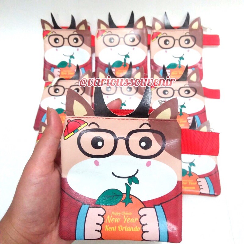 Dompet Mini Case 3D + Telinga Special Edition Shio Kerbau Size Mini Kotak Ox Lucu Murah Custom Nama