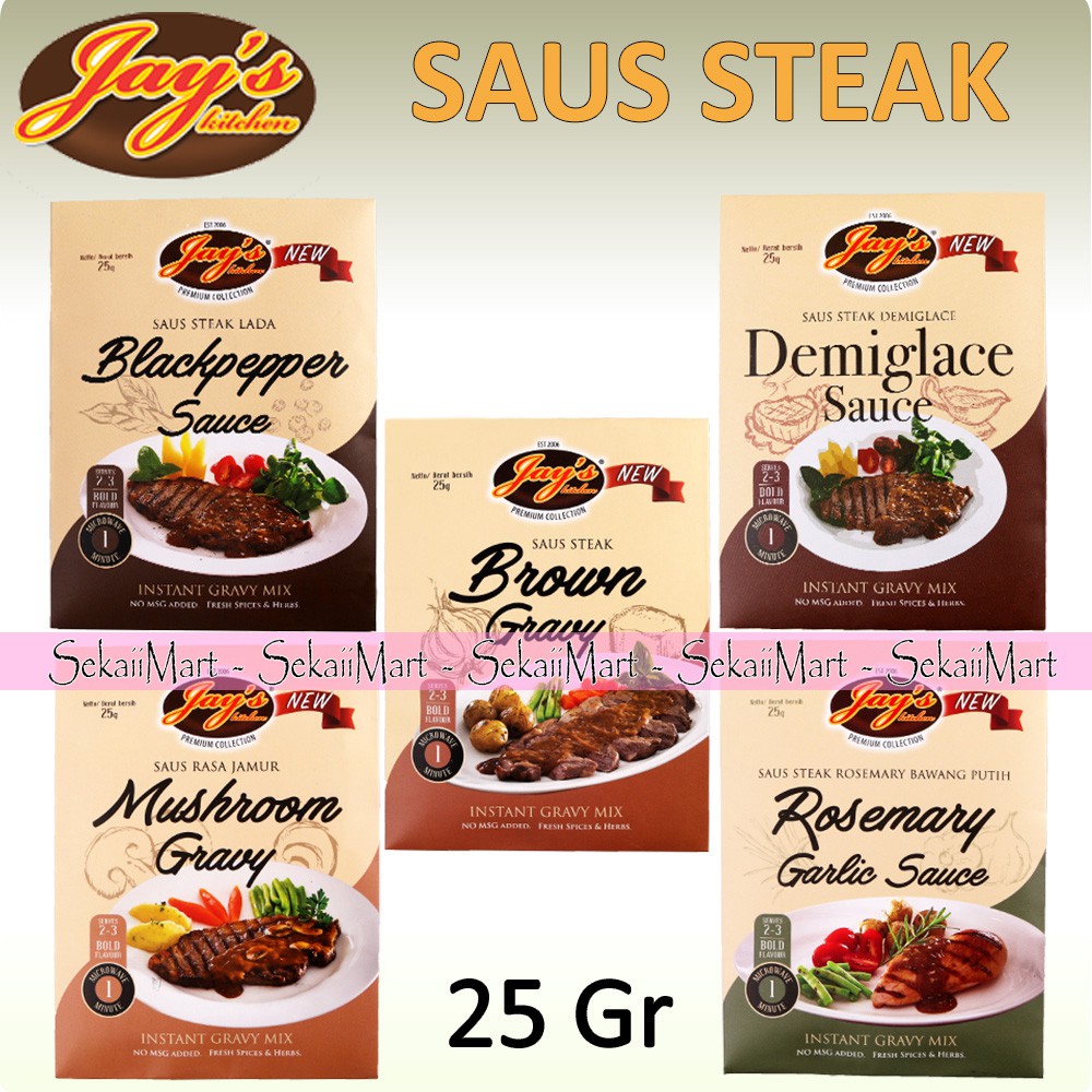 

Promo !! JAY'S Saus Bumbu Daging Steak Instant Semua Rasa Lengkap - JAYS KITCHEN Gravy Sauce All Variant