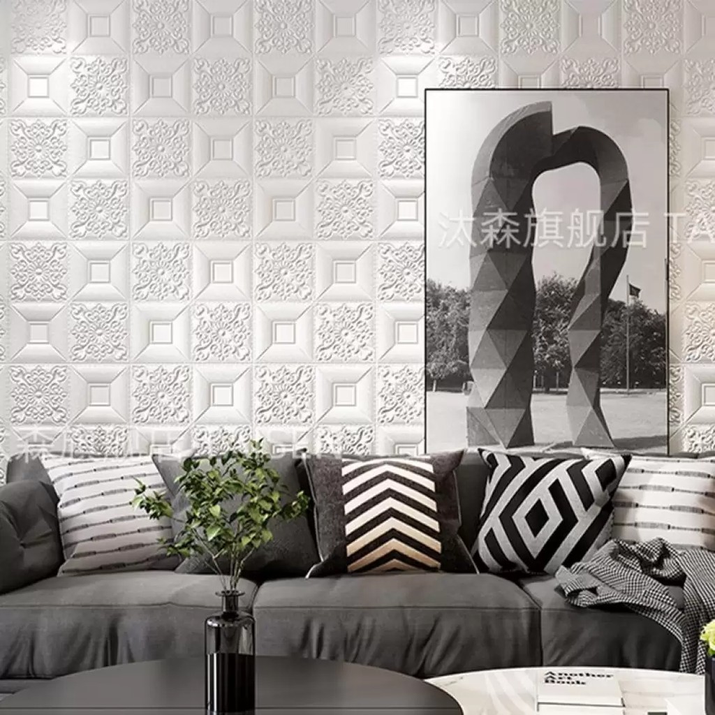 WALLPAPER DINDING BATIK FOAM BRICK/ Wallpaper 3D Foam Stiker Size 70cm x 70cm