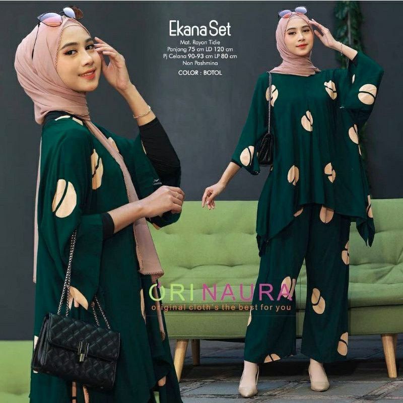 DASTER LENGAN PANJANG NEW ARRIVAL Setelan ONE SET Rayon Oversize CP Waka Kope Pecah Jumbo Fit XXXL-ST WAKA KOPI HIJAU