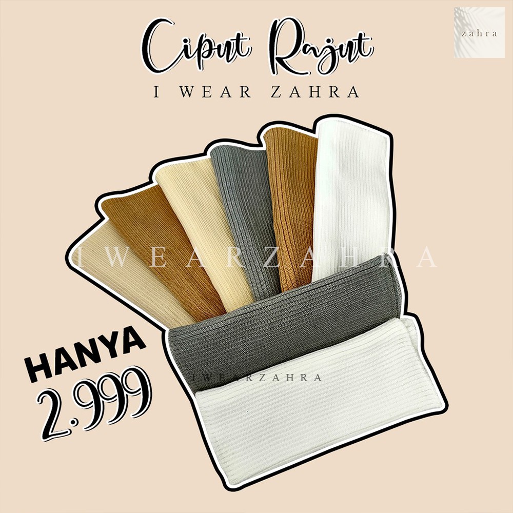 [GROSIR 12 PCS ] CIPUT BANDANA RAJUT - Inner Hijab Anti Pusing Dalaman Daleman Jilbab Kerudung