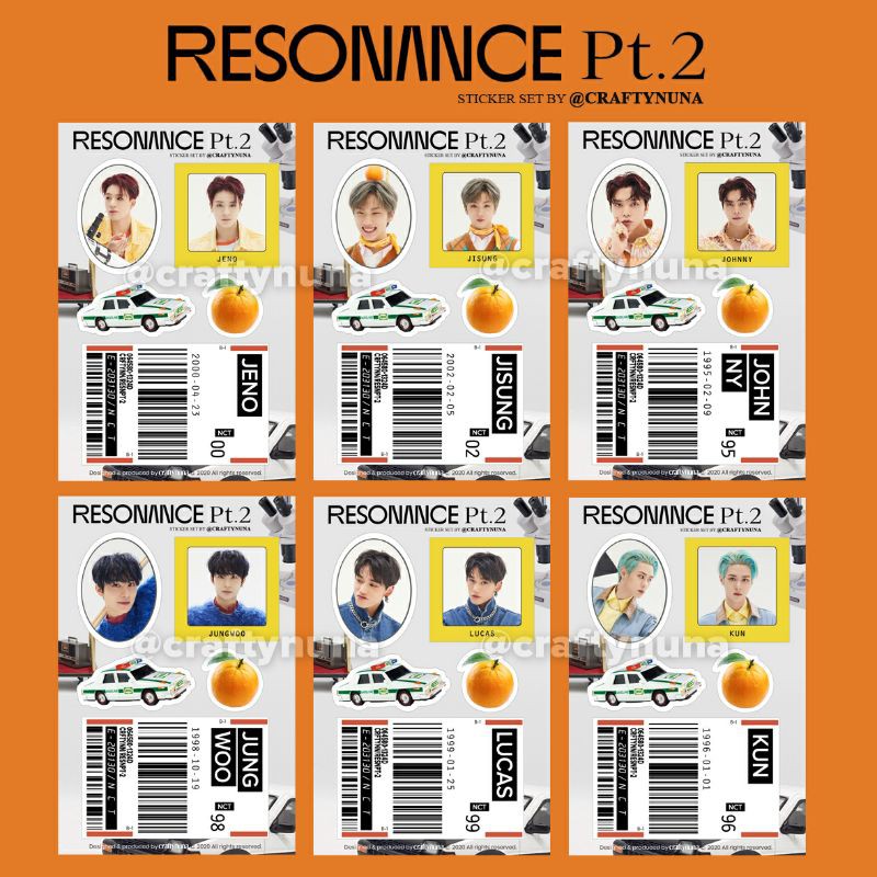 (NC-011) OT23 - NCT RESONANCE PT 2 DEPARTURE Sticker Set by Crafty Nuna 127 dream aesthetic stiker hp case