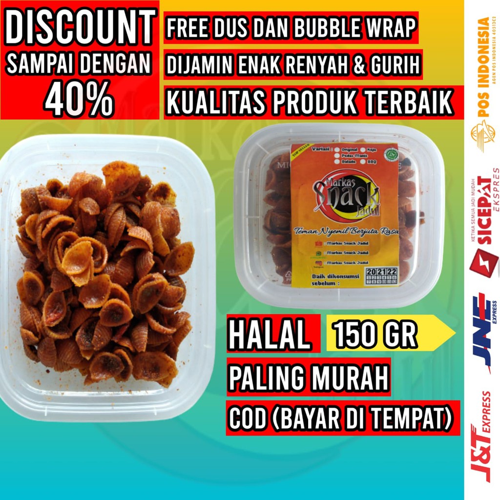MAKARONI KERANG PEDAS BASAH 150GR BOX JAJANAN SNACK CEMILAN MAKANAN RINGAN KILOAN JADUL MURAH NGEHE