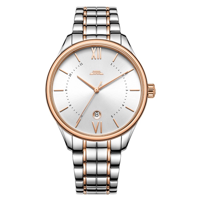 Jam Tangan Pria Beijing BG050009 Classic Man Silver Dial Dual Tone Stainless Steel