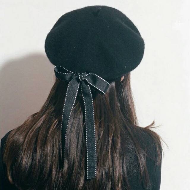 WOOLEN BOW BERET #1407