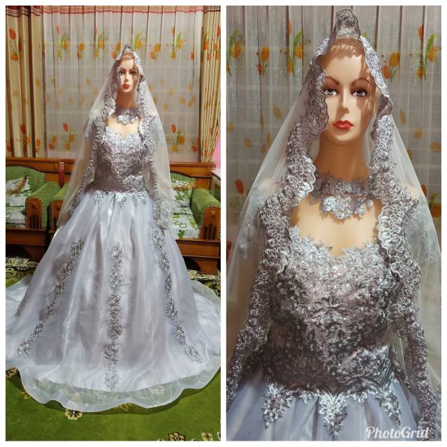 Gaun pengantin murah ( tanpa hijab ) baju akad / gaun pengantin warna