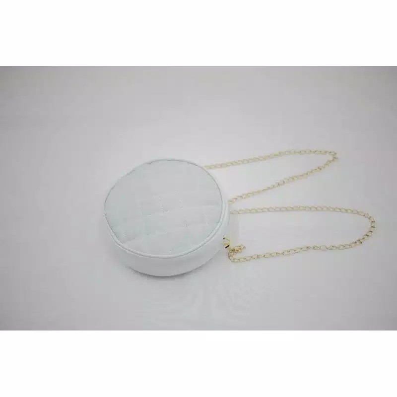 Tas slempang wanita Marinka putih angsa / tali rantai / Sling bag