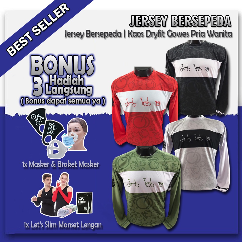 Baju Kaos Jersey Sepeda Lengan Panjang Sweatshirt Jersey Dryfit Long Slevee